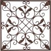 imageDeco 79 Metal Fleur De Lis Home Wall Decor Wire Scroll Wall Sculpture with Gold Accents Set of 4 Wall Art 16quotW 16quotH Brown14L x 14W