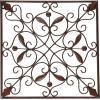 imageDeco 79 Metal Fleur De Lis Home Wall Decor Wire Scroll Wall Sculpture with Gold Accents Set of 4 Wall Art 16quotW 16quotH Brown14L x 14W