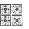 imageDeco 79 Metal Fleur De Lis Home Wall Decor Wire Scroll Wall Sculpture with Gold Accents Set of 4 Wall Art 16quotW 16quotH Brown16L x 16W