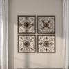 imageDeco 79 Metal Fleur De Lis Home Wall Decor Wire Scroll Wall Sculpture with Gold Accents Set of 4 Wall Art 16quotW 16quotH Brown16L x 16W