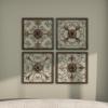 imageDeco 79 Metal Fleur De Lis Home Wall Decor Wire Scroll Wall Sculpture with Gold Accents Set of 4 Wall Art 16quotW 16quotH Brown16L x 16W