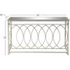imageDeco 79 Metal Geometric Console Table with Mirrored Glass Top 54quot x 16quot x 32quot Silver