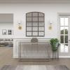 imageDeco 79 Metal Geometric Console Table with Mirrored Glass Top 54quot x 16quot x 32quot Silver