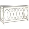 imageDeco 79 Metal Geometric Console Table with Mirrored Glass Top 54quot x 16quot x 32quot Silver