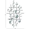 imageDeco 79 Metal Geometric Home Wall Decor Wall Sculpture with Square Mirrored Accents Wall Art 28quot x 1quot x 44quot BlackBlack