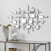 imageDeco 79 Metal Geometric Home Wall Decor Wall Sculpture with Square Mirrored Accents Wall Art 28quot x 1quot x 44quot BlackBlack