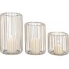 imageDeco 79 Metal Indoor Outdoor Candle Lantern Cage Style Decorative Lantern Candle Holder Set of 3 Lantern 11quot 9quot 6quotH Silver