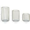 imageDeco 79 Metal Indoor Outdoor Candle Lantern Cage Style Decorative Lantern Candle Holder Set of 3 Lantern 11quot 9quot 6quotH Silver