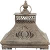 imageDeco 79 Metal Indoor Outdoor Candle Lantern Decorative Lantern Candle Holder Set of 2 Lantern 24quot 18quotH Brown2 PIECES LARGE SIZE