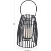 imageDeco 79 Metal Indoor Outdoor Candle Lantern Decorative Lantern Candle Holder with Handle Lantern 8quot x 8quot x 12quot BlackBlack