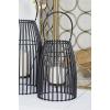 imageDeco 79 Metal Indoor Outdoor Candle Lantern Decorative Lantern Candle Holder with Handle Lantern 8quot x 8quot x 12quot BlackBlack
