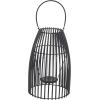 imageDeco 79 Metal Indoor Outdoor Candle Lantern Decorative Lantern Candle Holder with Handle Lantern 8quot x 8quot x 12quot BlackBlack