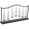 imageDeco 79 Metal Indoor Outdoor Candle Lantern Hanging Bottle Decorative Lantern Candle Holder Lantern 36quot x 6quot x 20quot Black