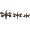 imageDeco 79 Metal Jack Decorative Sculpture Home Decor Statues Set of 3 Accent Figurines 5quot 7quot 9quotW GrayGold