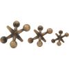 imageDeco 79 Metal Jack Decorative Sculpture Home Decor Statues Set of 3 Accent Figurines 5quot 7quot 9quotW GrayGold