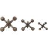 imageDeco 79 Metal Jack Decorative Sculpture Home Decor Statues Set of 3 Accent Figurines 5quot 7quot 9quotW GrayGold