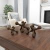 imageDeco 79 Metal Jack Decorative Sculpture Home Decor Statues Set of 3 Accent Figurines 5quot 7quot 9quotW GrayGold