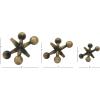 imageDeco 79 Metal Jack Decorative Sculpture Home Decor Statues Set of 3 Accent Figurines 5quot 7quot 9quotW GrayGold