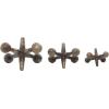 imageDeco 79 Metal Jack Decorative Sculpture Home Decor Statues Set of 3 Accent Figurines 5quot 7quot 9quotW GrayGold