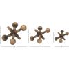 imageDeco 79 Metal Jack Decorative Sculpture Home Decor Statues Set of 3 Accent Figurines 5quot 7quot 9quotW GrayGold