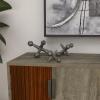 imageDeco 79 Metal Jack Decorative Sculpture Home Decor Statues Set of 3 Accent Figurines 5quot 7quot 9quotW GrayGray