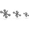 imageDeco 79 Metal Jack Decorative Sculpture Home Decor Statues Set of 3 Accent Figurines 5quot 7quot 9quotW GrayGray