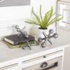 imageDeco 79 Metal Jack Decorative Sculpture Home Decor Statues Set of 3 Accent Figurines 5quot 7quot 9quotW GrayGray