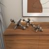 imageDeco 79 Metal Jack Decorative Sculpture Home Decor Statues Set of 3 Accent Figurines 5quot 7quot 9quotW GraySilver