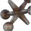 imageDeco 79 Metal Jack Decorative Sculpture Home Decor Statues Set of 3 Accent Figurines 5quot 7quot 9quotW GraySilver