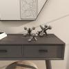 imageDeco 79 Metal Jack Decorative Sculpture Home Decor Statues Set of 3 Accent Figurines 5quot 7quot 9quotW GraySilver