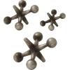 imageDeco 79 Metal Jack Decorative Sculpture Home Decor Statues Set of 3 Accent Figurines 5quot 7quot 9quotW GraySilver