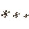 imageDeco 79 Metal Jack Decorative Sculpture Home Decor Statues Set of 3 Accent Figurines 5quot 7quot 9quotW GraySilver