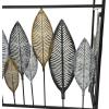 imageDeco 79 Metal Leaf Console Table with Glass Top and Gold Accents 44quot x 16quot x 30quot BlackBlack