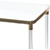 imageDeco 79 Metal Leaf Console Table with Glass Top and Gold Accents 44quot x 16quot x 30quot BlackGold