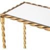 imageDeco 79 Metal Leaf Console Table with Glass Top and Gold Accents 44quot x 16quot x 30quot BlackGold
