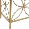 imageDeco 79 Metal Leaf Console Table with Glass Top and Gold Accents 44quot x 16quot x 30quot BlackGold