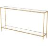 imageDeco 79 Metal Leaf Console Table with Glass Top and Gold Accents 44quot x 16quot x 30quot BlackGold
