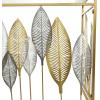 imageDeco 79 Metal Leaf Console Table with Glass Top and Gold Accents 44quot x 16quot x 30quot BlackGold