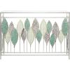 imageDeco 79 Metal Leaf Console Table with Glass Top and Gold Accents 44quot x 16quot x 30quot BlackSilver