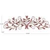 imageDeco 79 Metal Leaf Home Wall Decor Long Scrolled Wall Sculpture with Beaded Accents Wall Art 47quot x 1quot x 14quot RedRed