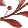 imageDeco 79 Metal Leaf Home Wall Decor Long Scrolled Wall Sculpture with Beaded Accents Wall Art 47quot x 1quot x 14quot RedRed