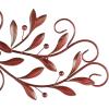 imageDeco 79 Metal Leaf Home Wall Decor Long Scrolled Wall Sculpture with Beaded Accents Wall Art 47quot x 1quot x 14quot RedRed