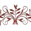 imageDeco 79 Metal Leaf Home Wall Decor Long Scrolled Wall Sculpture with Beaded Accents Wall Art 47quot x 1quot x 14quot RedRed