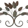 imageDeco 79 Metal Leaf Home Wall Decor Wall Sculpture Wall Art 48quot x 1quot x 12quot BlueBlue