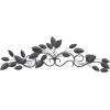 imageDeco 79 Metal Leaf Home Wall Decor Wall Sculpture Wall Art 48quot x 1quot x 12quot BlueBlue