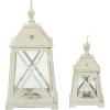imageDeco 79 Metal Lighthouse Style Decorative Candle Lantern Set of 2 19quot 12quotH WhiteWhite