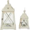 imageDeco 79 Metal Lighthouse Style Decorative Candle Lantern Set of 2 19quot 12quotH WhiteWhite