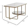 imageDeco 79 Metal Living Room Coffee Table 1 Shelf Table with Mirrored Glass Top Center Table 36quot x 20quot x 18quot GoldGold