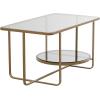 imageDeco 79 Metal Living Room Coffee Table 1 Shelf Table with Mirrored Glass Top Center Table 36quot x 20quot x 18quot GoldGold