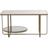 imageDeco 79 Metal Living Room Coffee Table 1 Shelf Table with Mirrored Glass Top Center Table 36quot x 20quot x 18quot GoldGold